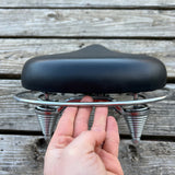 BICYCLE SEAT COMFORT HEAVY DUTY SPRINGS CRASH RAIL NEW BLACK FOR SCHWINN & OTHER