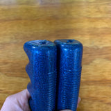 HUNT WILDE BICYCLE HANDLE BAR GRIPS BLUE GLITTER FITS MUSCLE BIKES SCHWINN HUFFY