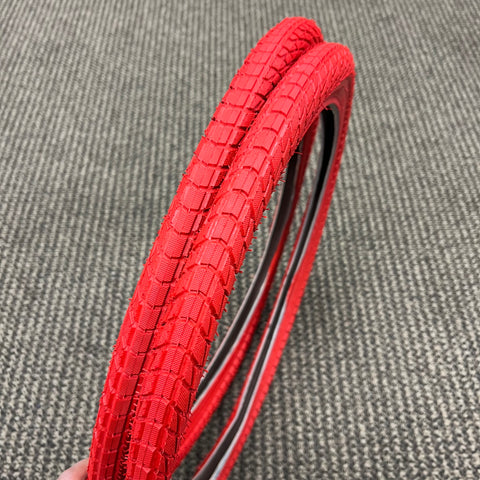 Red online bicycle tires