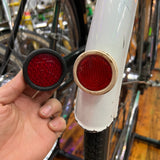 RALEIGH BICYCLE REAR FENDER REFLECTOR BLACK & RED FIT ENGLISH THREE SPEED BIKES