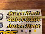 OLD MID SCHOOL MONGOOSE OUTER LIMITS COMPLETE STICKER DECAL SET BMX BIKE NOS
