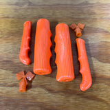 HUNT-WILDE SCHWINN STINGRAY ORANGE KRATE GRIPS / LEVER COVERS / FLAG VALVE CAPS