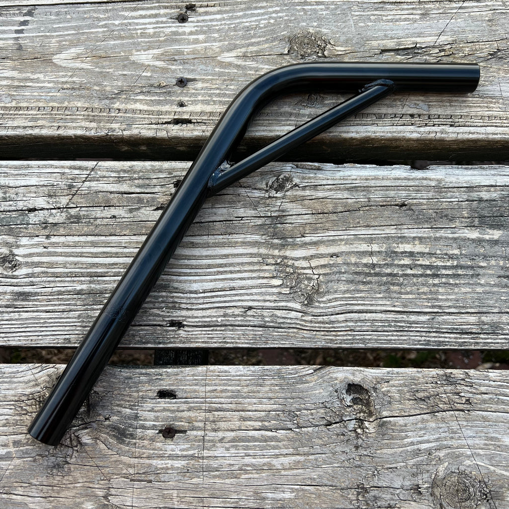 BMX BICYCLE SEAT POST STEEL BLACK BENT STYLE FOR OLD SCHOOL