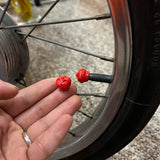 CROWN BICYCLE TIRE VALVE CAPS RED FITS SCHWINN STINGRAYS & OTHERS VINTAGE