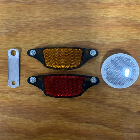 BICYCLE REFLECTOR SET FITS SCHWINN VARSITY ROAD BIKE WHEELS & MANY OTHERS NOS