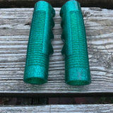 BICYCLE GRIPS GREEN GLITTER CYCLE RITE FOR MUSCLE BIKES & OTHERS MINT NOS