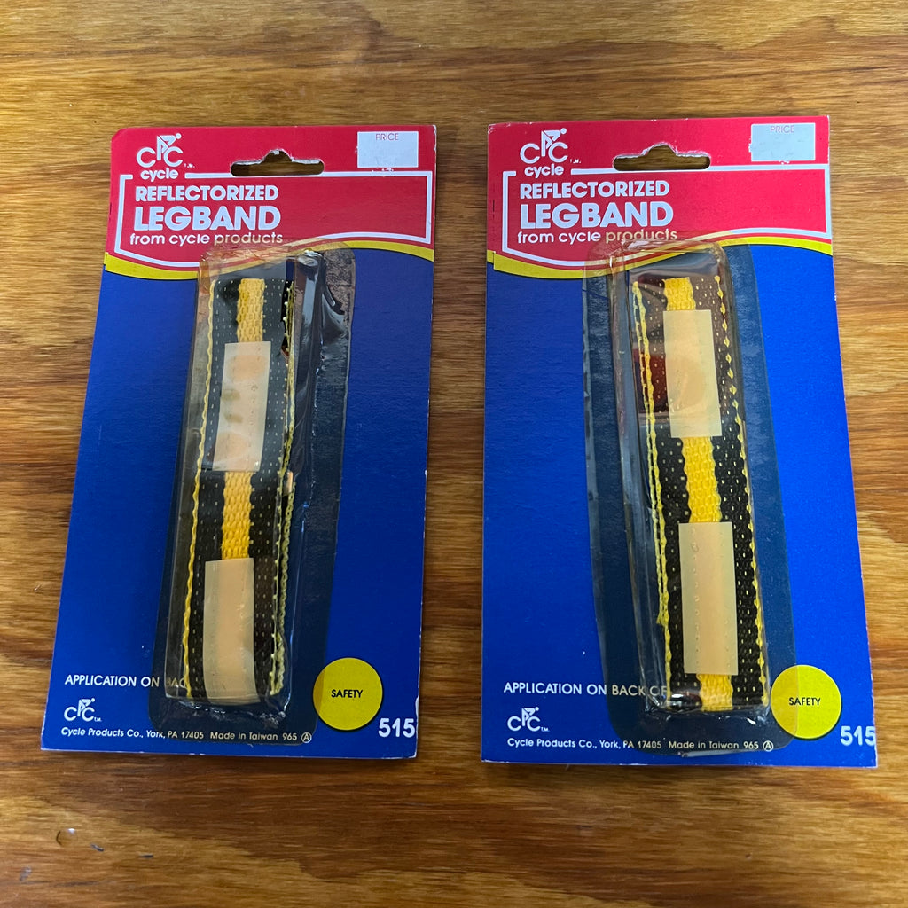 BICYCLE LEGBAND VINTAGE PAIR 1983 DORCY REFLECTIORIZED OR DISPLAY NOS