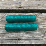 BICYCLE GRIPS VINTAGE STYLE FITS SCHWINN HUFFY SEARS & OTHERS GREEN GLITTERS NEW