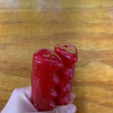 BICYCLE GRIPS VINTAGE STYLE FITS SCHWINN HUFFY SEARS & OTHERS RED GLITTERS NEW