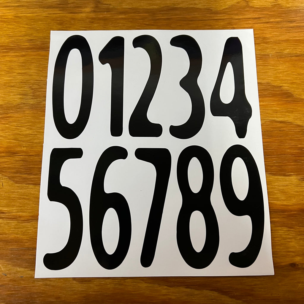 OLD SCHOOL BMX BLACK NUMBER PLATE STICKER SET FITS MONGOOSE GT HUTCH PK NOS