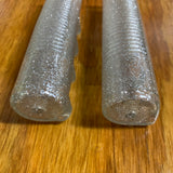 BICYLE GRIPS CLEAR SILVER GLITTER VINTAGE NEVER USED