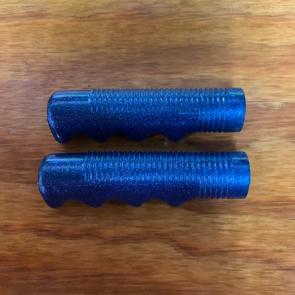 schwinn bicycle handle grips HUNT WILDE BICYCLE HANDLE BAR GRIPS BLUE GLITTER FITS MUSCLE BIKES SCHWINN HUFFY