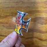 BICYCLE HEAD BADGE NAME PLATE CHOPPER WITH FLAMES