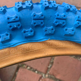 VINTAGE BICYCLE TIRES BLUE 16 INCH FIT MANY KIDS BIKES CARTS WAGONS NEW SET 16  X 2.125"
