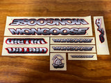 OLD MID SCHOOL MONGOOSE VILLAIN COMPLETE STICKER DECAL SET BMX BIKE NOS