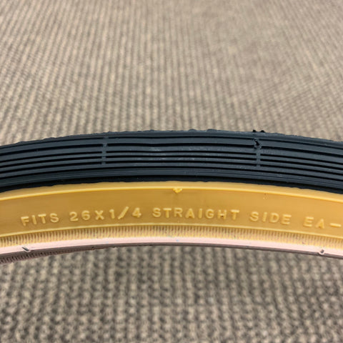 BICYCLE TIRE FOR SCHWINN VARSITY 26 X 1-3/8 1-1/4 S-6 GUM WALL FIT MANY SCHWINN
