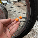CROWN BICYCLE TIRE VALVE CAPS ORANGE FITS SCHWINN STINGRAYS & OTHERS VINTAGE