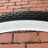 BICYCLE TIRE FIT SCHWINN 24 X 1-3/4 S-7 WHEELS FLEET STARLET WHITE WALL NEW