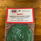 HUFFY BICYCLE SISSY BAR HEAD COVER PAD GREEN GLITTER VINTAGE NOS NEVER USED