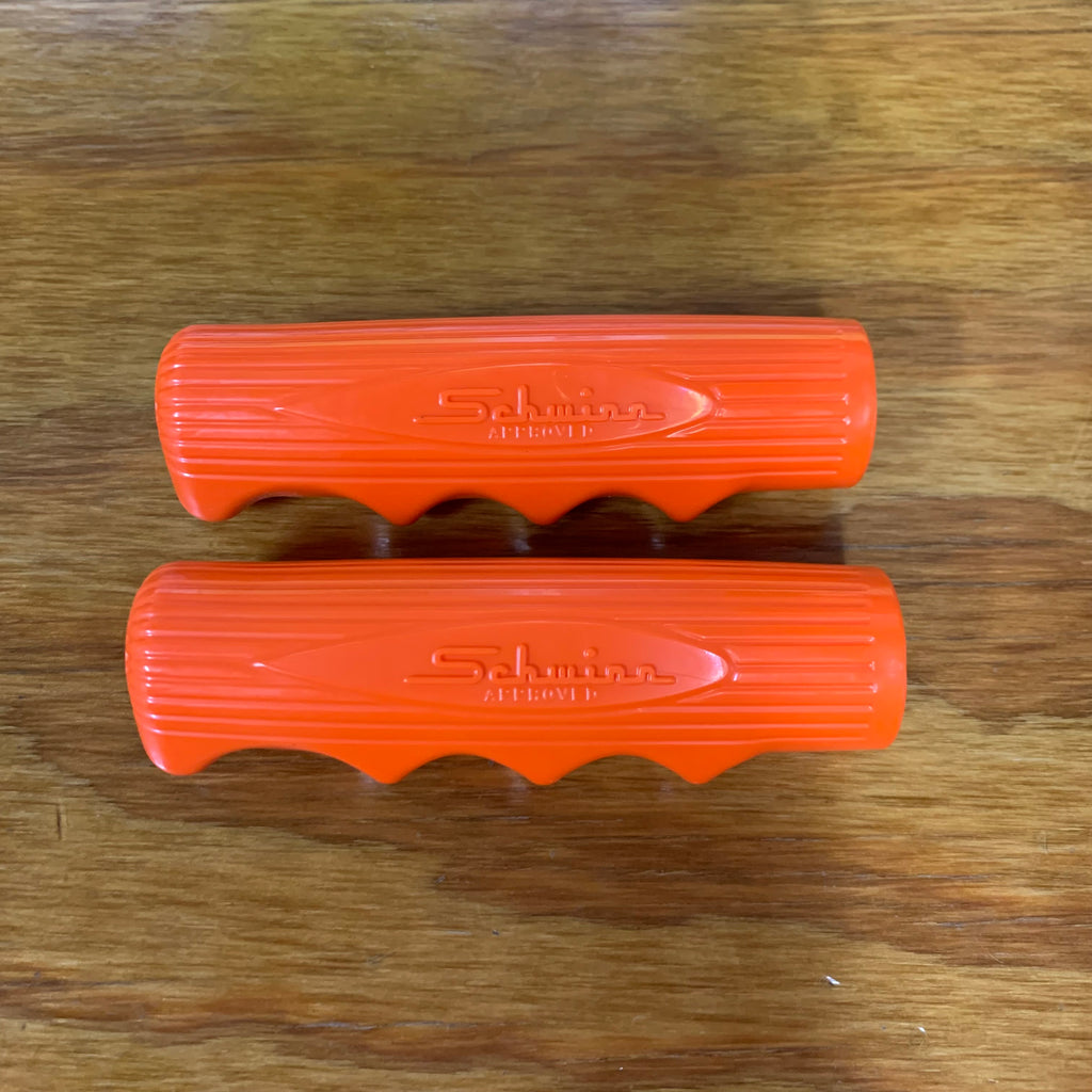 SCHWINN ORANGE KRATE BICYCLE GRIPS GENUINE STINGRAY FITS MANY OTHERS NEW