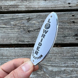 BICYCLE HEAD BADGE NAME PLATE CHOPPER LOWRIDER WHITE & BLACK NEW