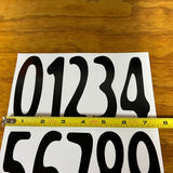 OLD SCHOOL BMX BLACK NUMBER PLATE STICKER SET FITS MONGOOSE GT HUTCH PK NOS