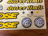 OLD MID SCHOOL MONGOOSE OUTER LIMITS COMPLETE STICKER DECAL SET BMX BIKE NOS