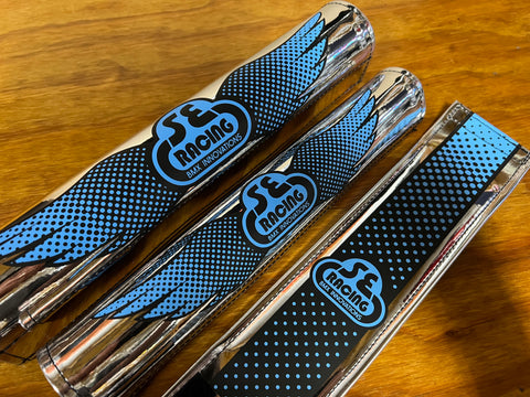 SE RACING BMX INNOVATIONS PAD SET CHROME BLUE BLACK FITS SE