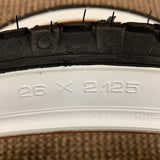BICYCLE TIRES 26 X 2.125 KNOBBY WHITE WALL FIT SCHWINN & OTHERS NEW