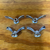 4 NOS HURET LUXE BICYCLE 3/8" X 26 THREAD WING AXLE NUTS SCHWINN WHEEL RIM HUB