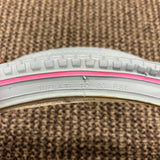 BICYCLE TIRES 24 X 1-3/8 [37-540] GRAY PINK LINE FOR WHEEL CHAIR TRIKE & OTHERS