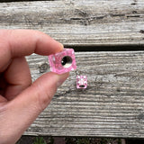 DICE CLEAR PINK VALVE DUST CAPS FIT OLD SCHOOL FREESTYLE BMX GT PRO PERFORMER OTHERS