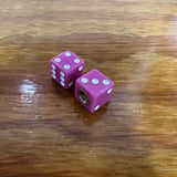 BICYCLE VALVE CAPS DICE PINK GIRLS FITS SCHWINN MURRAY OLD SCHOOL BMX & OTHERS