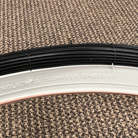 schwinn 26 x 1 3/8 s6 bicycle tires BICYCLE TIRES FIT SCHWINN TRAVELER 26 X 1-3/8 X 1-1/4 S-6 RARE WHITE WALL