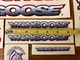 OLD MID SCHOOL MONGOOSE VILLAIN COMPLETE STICKER DECAL SET BMX BIKE NOS