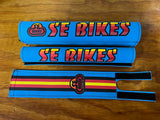 SE BIKES LIFE BMX PAD SET BLUE & MULTI COLORS FITS SE BIKES & OTHERS NEW
