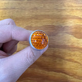 GLASS REFLECTOR FOR BICYCLE OR HARLEY DAVIDSON MOTOR CYCLES AMBER / ORANGE NOS