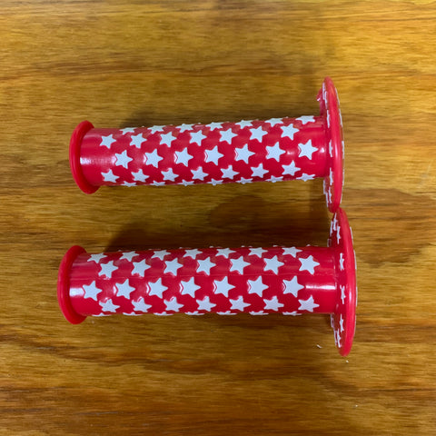 BMX BICYCLE GRIPS RED WITH WHITE STAR FOR OLD SCHOOL GT MONGOOSE