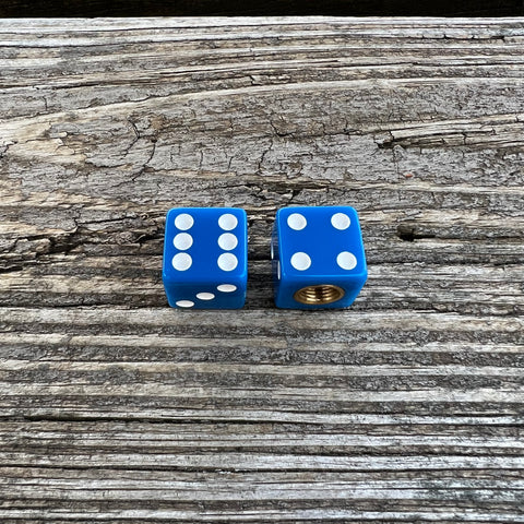 DICE BLUE VALVE DUST CAPS FITS OLD SCHOOL FREESTYLE BMX 1985 HARO MASTER SKYWAY