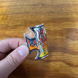 BICYCLE HEAD BADGE NAME PLATE CHOPPER WITH FLAMES