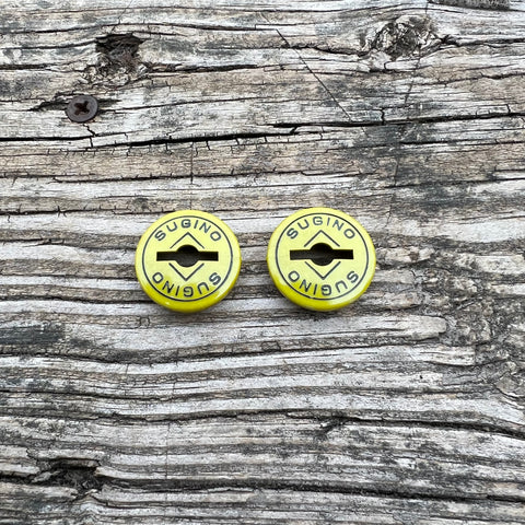 SUGINO BMX CRANK DUST CAPS YELLOW FOR 80-87 OLD SCHOOL CT MAXY CROSS SUPER GT