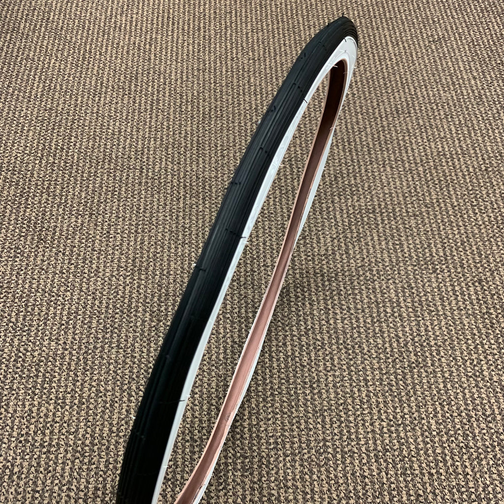 BICYCLE TIRE FIT SCHWINN TRAVELER 26 X 1-3/8 X 1-1/4 S-6 RARE WHITE WALL