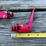 NEW OLD SCHOOL CANDY RED BMX BRAKE LEVERS FOR COOK BROS JMC REDLINE MONGOOSE NOS